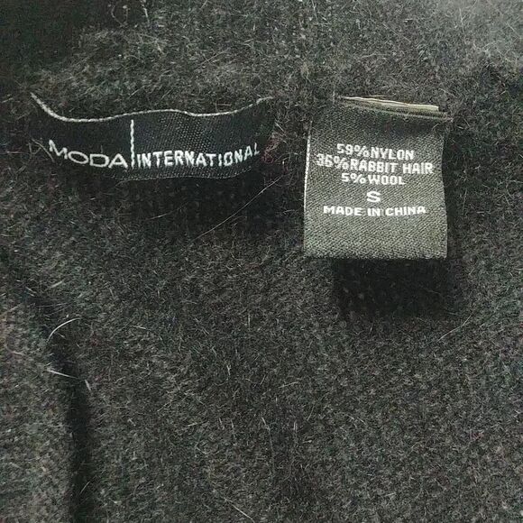 Beautiful Vintage Moda International Black Rabbit Hair Sweater S - Picture 7 of 11